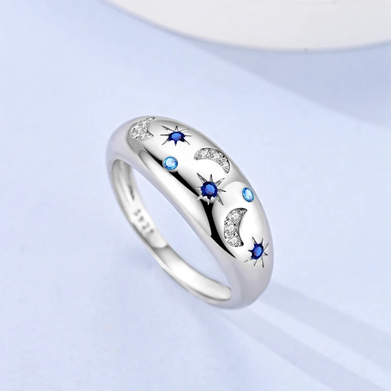 925 Sterling Silver Zirconium Devil's Eye Wedding Ring