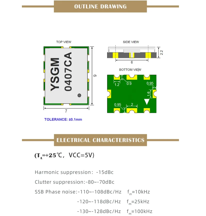 

100% New 0.4GHz 100% New Voltage-controlled oscillator VCO ,Low Phase Noise Low Power Consumption.
