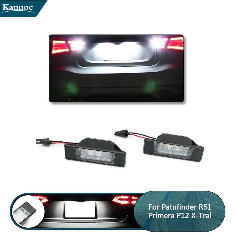 

18LED License Plate Lights Plastic Car Number Licence Plate Light For Nissan Qashqai X-Trail Juke Primera Bright