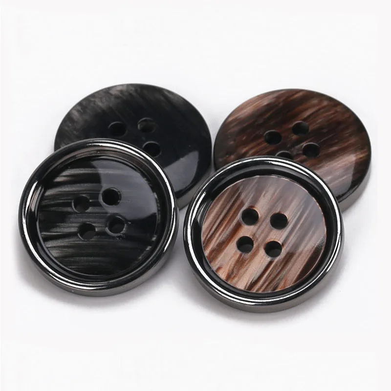 20Pcs 15-25mm High end resin black brown pearl buttons men/women's woolen coats windbreakers suit sewing decorative buttons B119