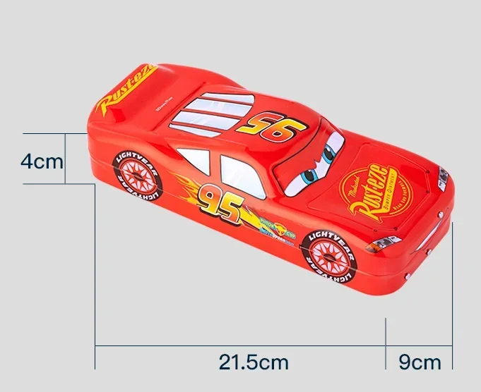 Disney Pixar Cars Pencil Case Children Tationery Box Large Capacity McQueen Car Three-dimensional Pencil Box Kindergarten Gift