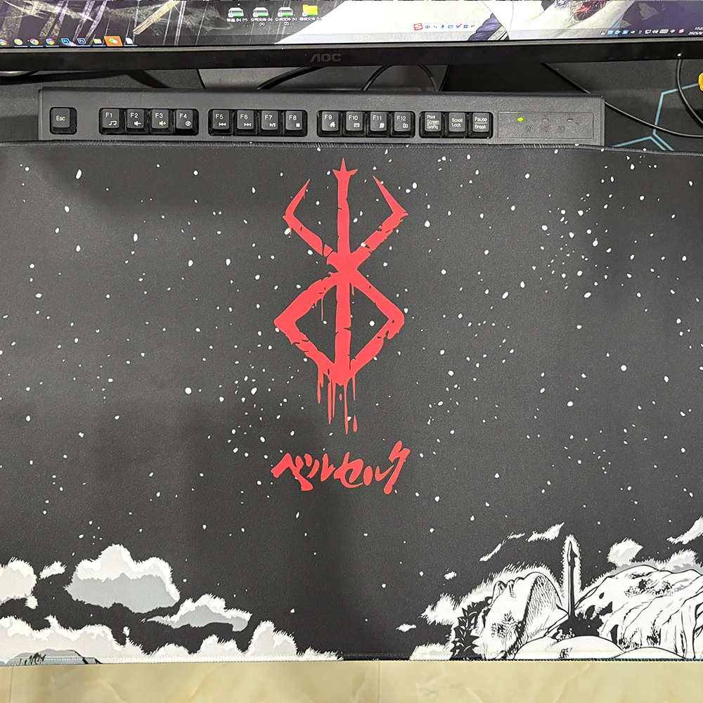 Guts Sword in Berserk Mouse Mat Berserk Guts Gamer Game Mouse Pad Computer Accessories Big Keyboard Laptop Padmouse Speed Des