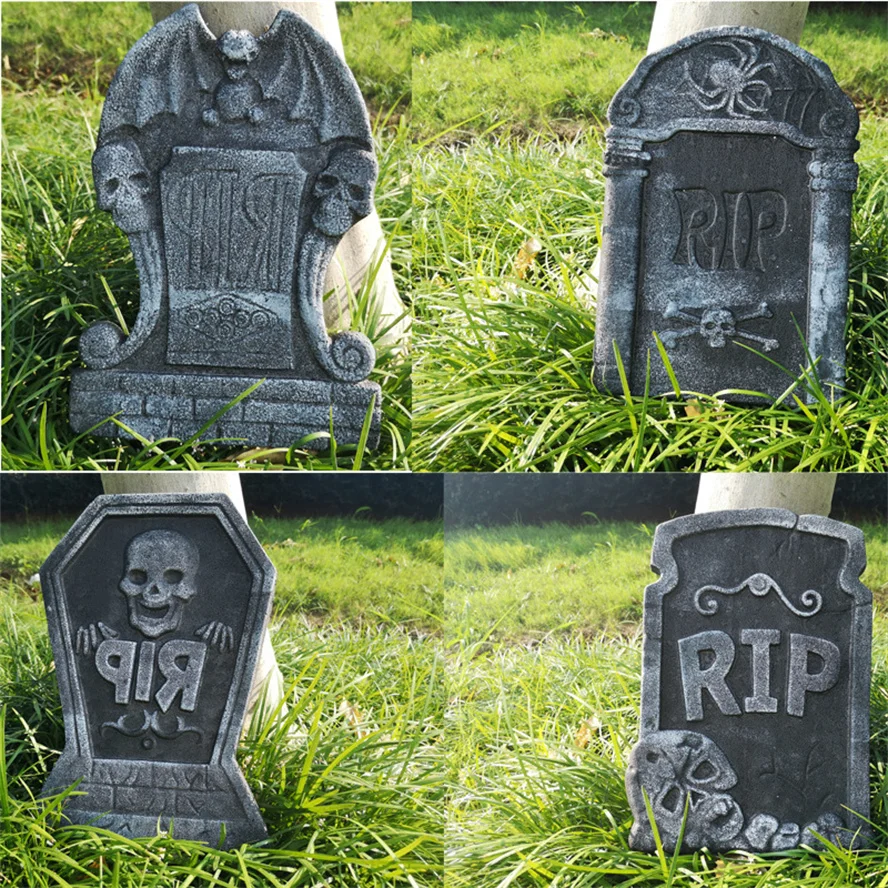 New Foam Skeleton Halloween Decorations for Home Grave Bat Party Supplies Halloween Accessories Horror House Props Rip Tombstone