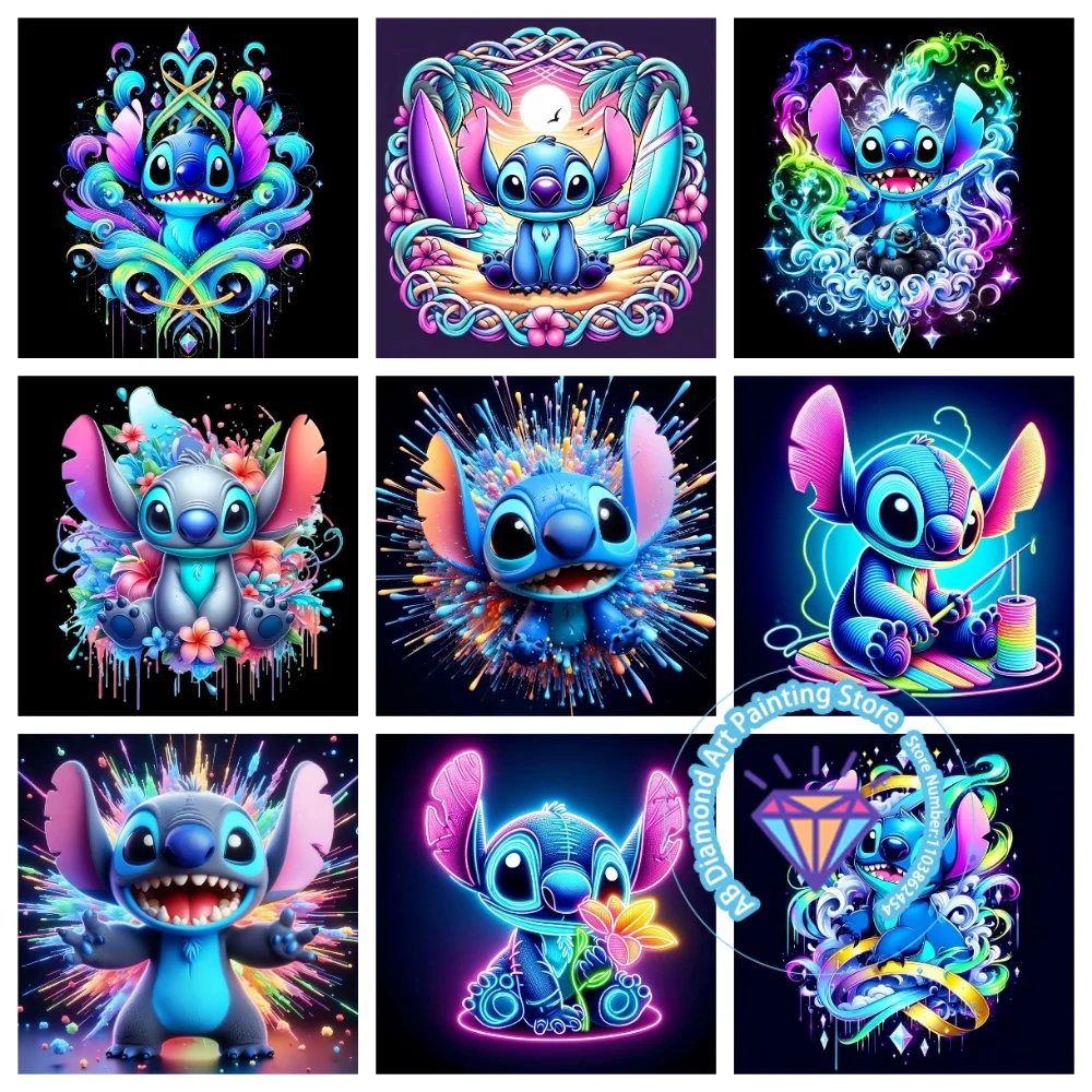 

Cartoon Lilo Stitch AB Diamond Drawing Kit Square Round Diamond 5D DIY Mosaic Handmade Art Adult Exquisite Gift Home Decor