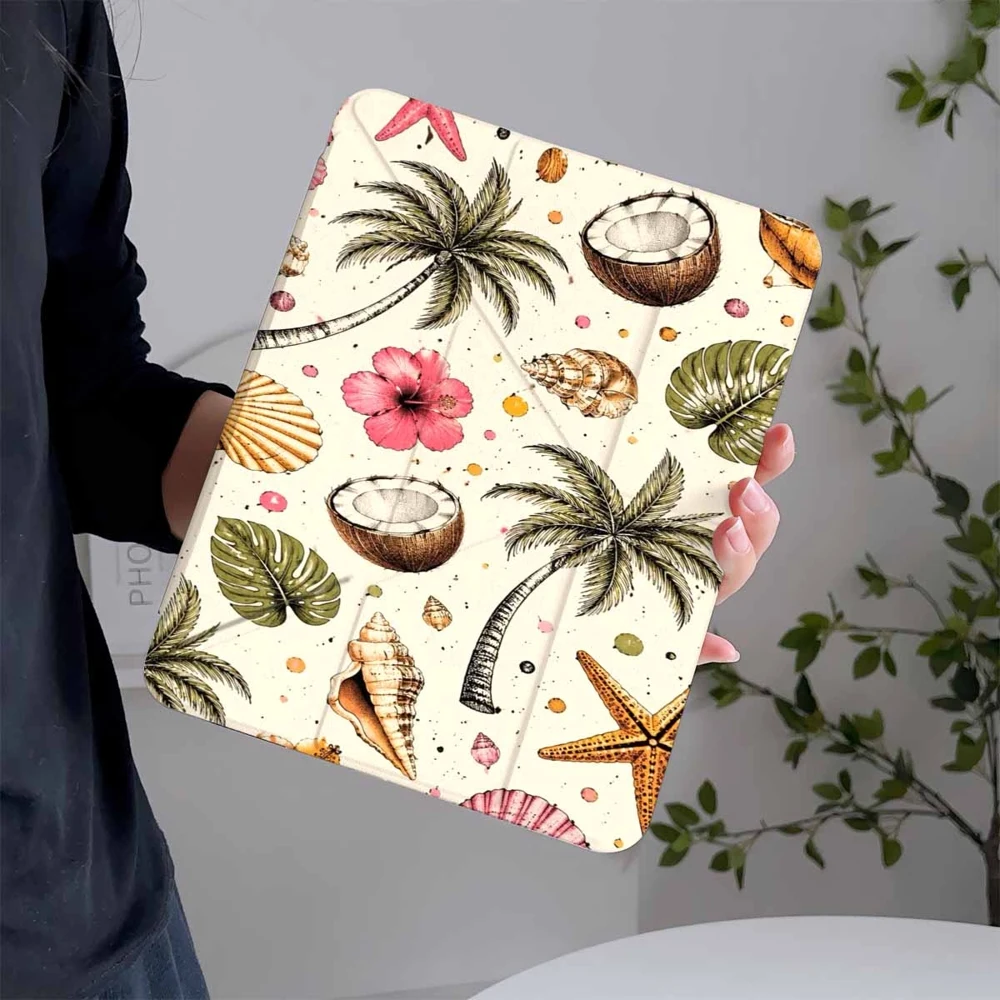Tropical Palm Hibiscus For Samsung Galaxy Tab A8 A9 A11 S6 S7 S8 S9 S10 FE Plus Lite Protective With Pen Slot Tablet Case