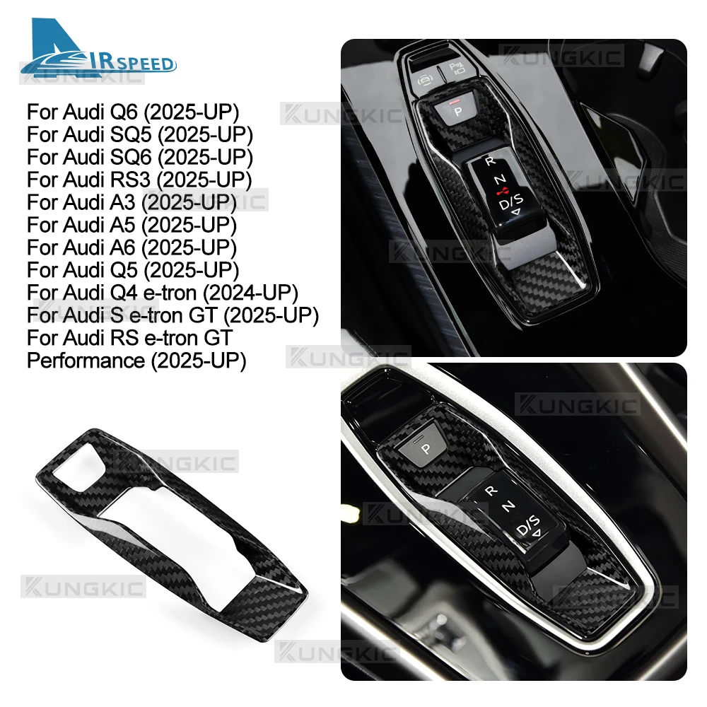 لأودي A3/A5/A6/Q5/Q6/SQ5/SQ6/RS3 S e-tron GT/RS e-tron GT 2025-UP Q4 e-tron 2024-UP ريال جاف ألياف الكربون سيارة والعتاد التحول TrIm