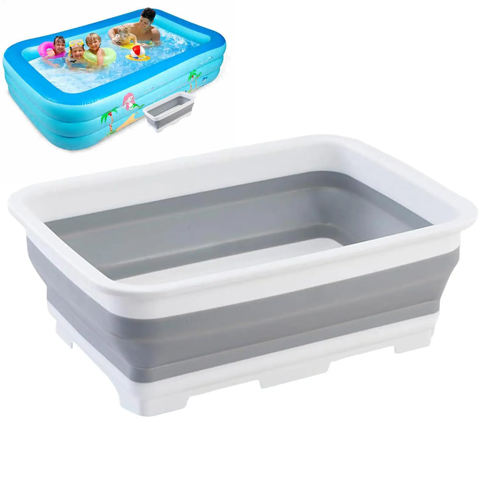 Foot Bath Basin Portable Feet Washing Bath Collapsibles Soaking Feet Bucket For Beach Camping Garden Swimming Pool