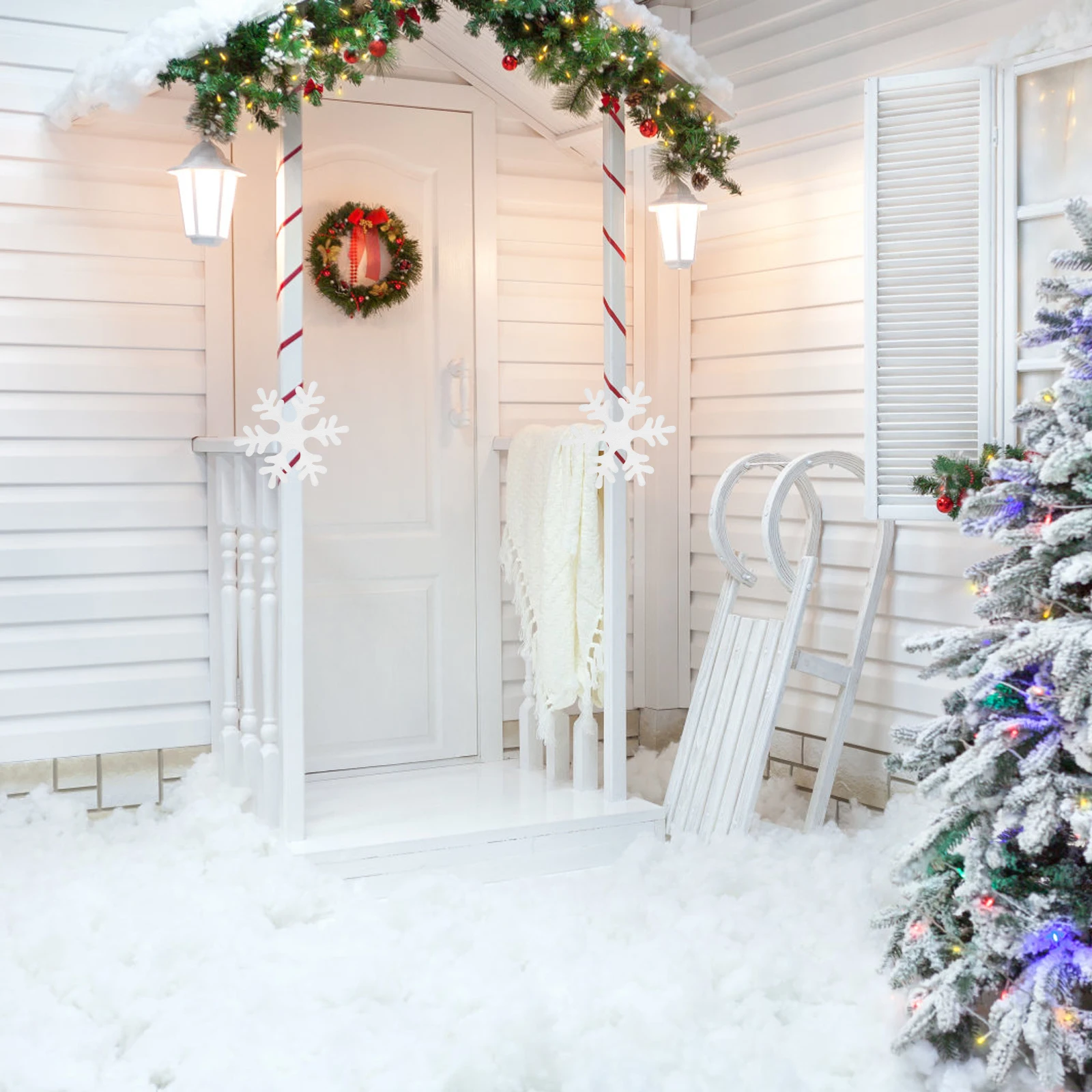 

12Pcs Christmas Snowflake Decor Hanging Pendants Xmas Ornament Set Festive Tree Decoration for Home Hallway Scene Layout Winter