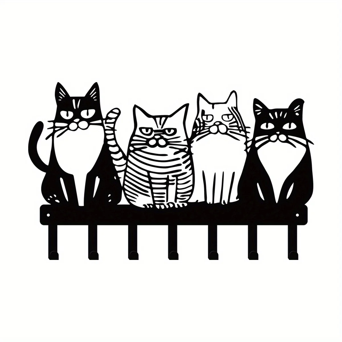2D Metal Charming Cat Themed Wall Hook-Perfect for Towels, Coats and Keys-Ideal Gift for Cat Lovers-Universal Home Decoration