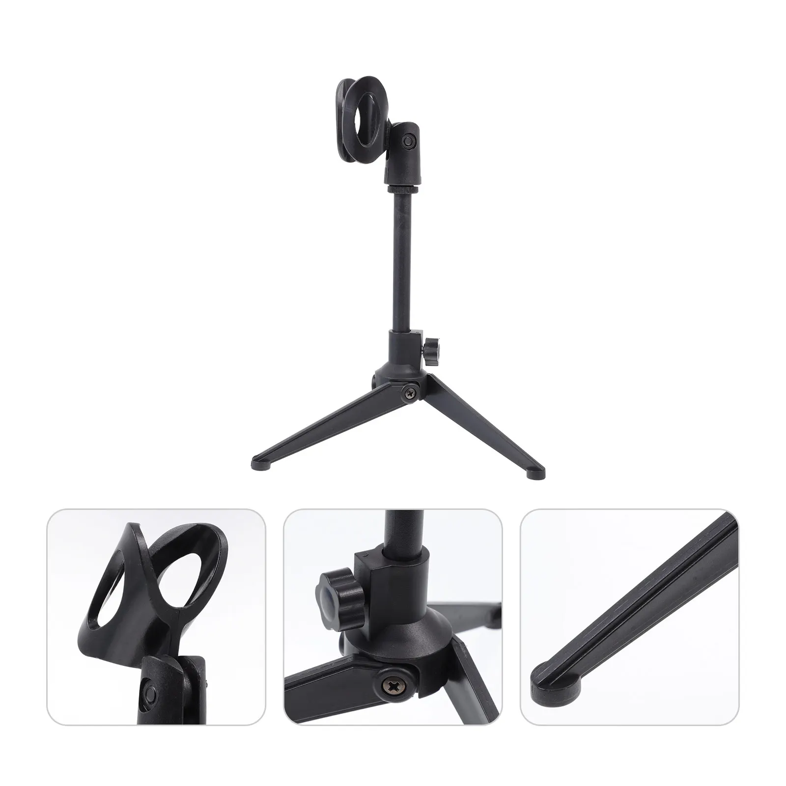 

1pc Adjustable Microphone Stand Plastic Compact Lightweight Tripod for Mic Live Streaming Studio Recording Video Audio