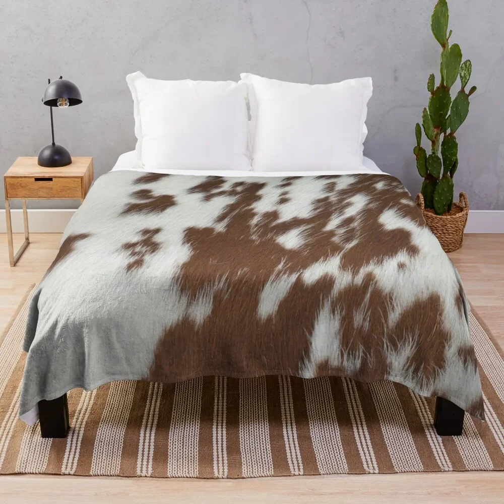 

Cowhide fur, animal skin pattern Throw Blanket For Baby Plaid on the sofa Blankets