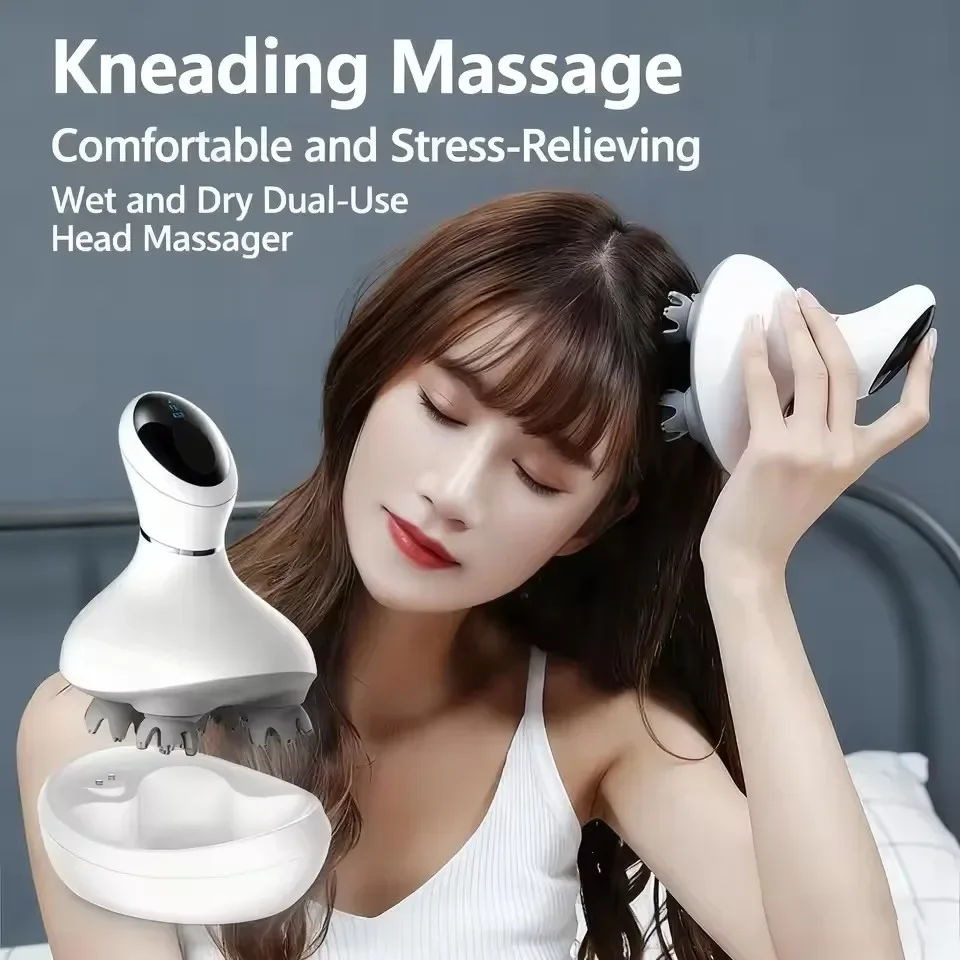 

Электрический массажер для головы и кожи головы с ЖК-дисплеем, массажер для тела, шеи, глубокие ткани 7, разминающий рост волос, беспроводные инструменты для снятия стресса, расслабления тела