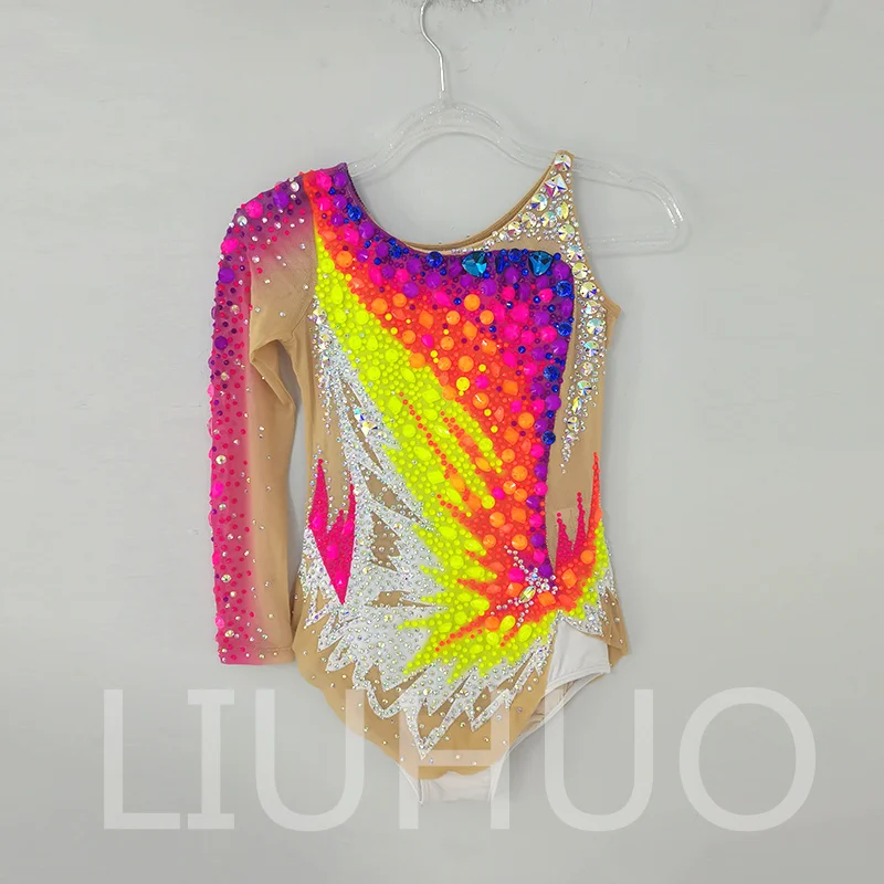 LIUHUO Rhythmic Gymnastics Leotard Competitive  Cheerleading Performance For Children