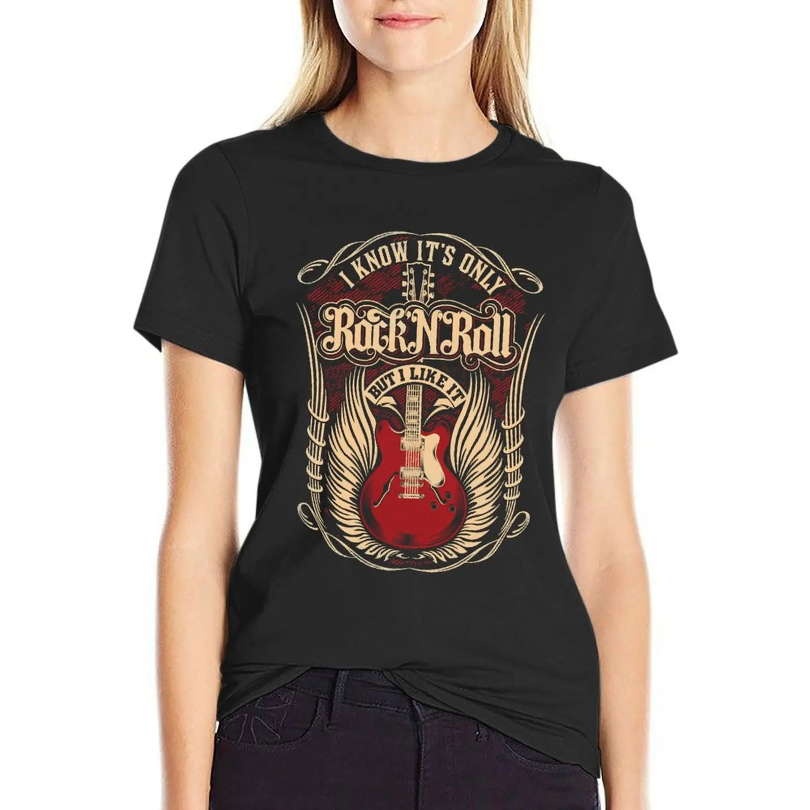 Its Only Rock n Roll But I Like It T-Shirt Aesthetic clothing summer tops t shirts for Women