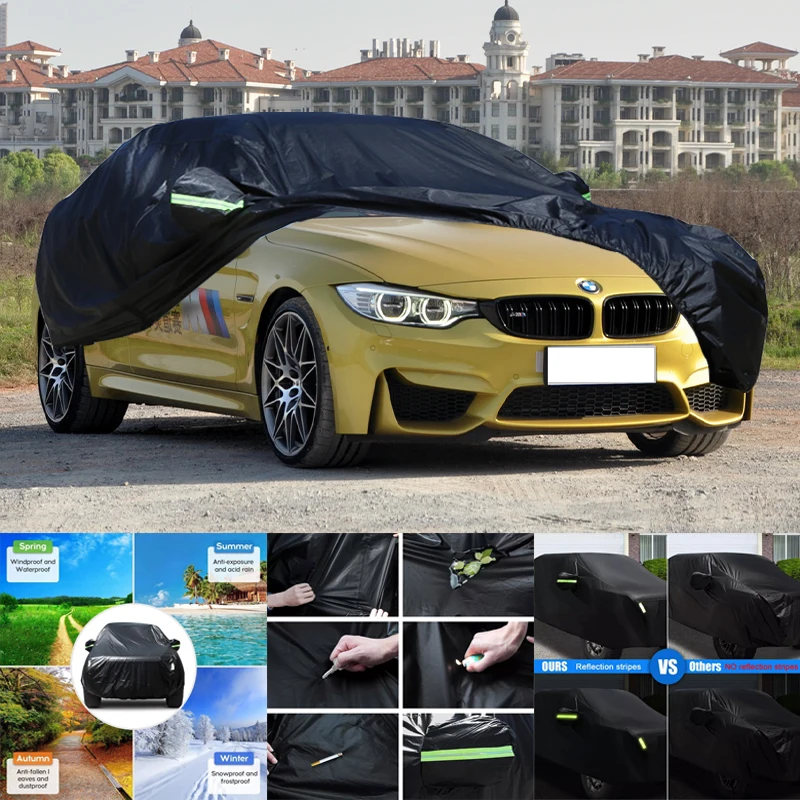 

For BMW M4 All-Weather Car Covers 6-in-1 Waterproof Dustproof UV Proof Snowproof Scratch Resistant Protection