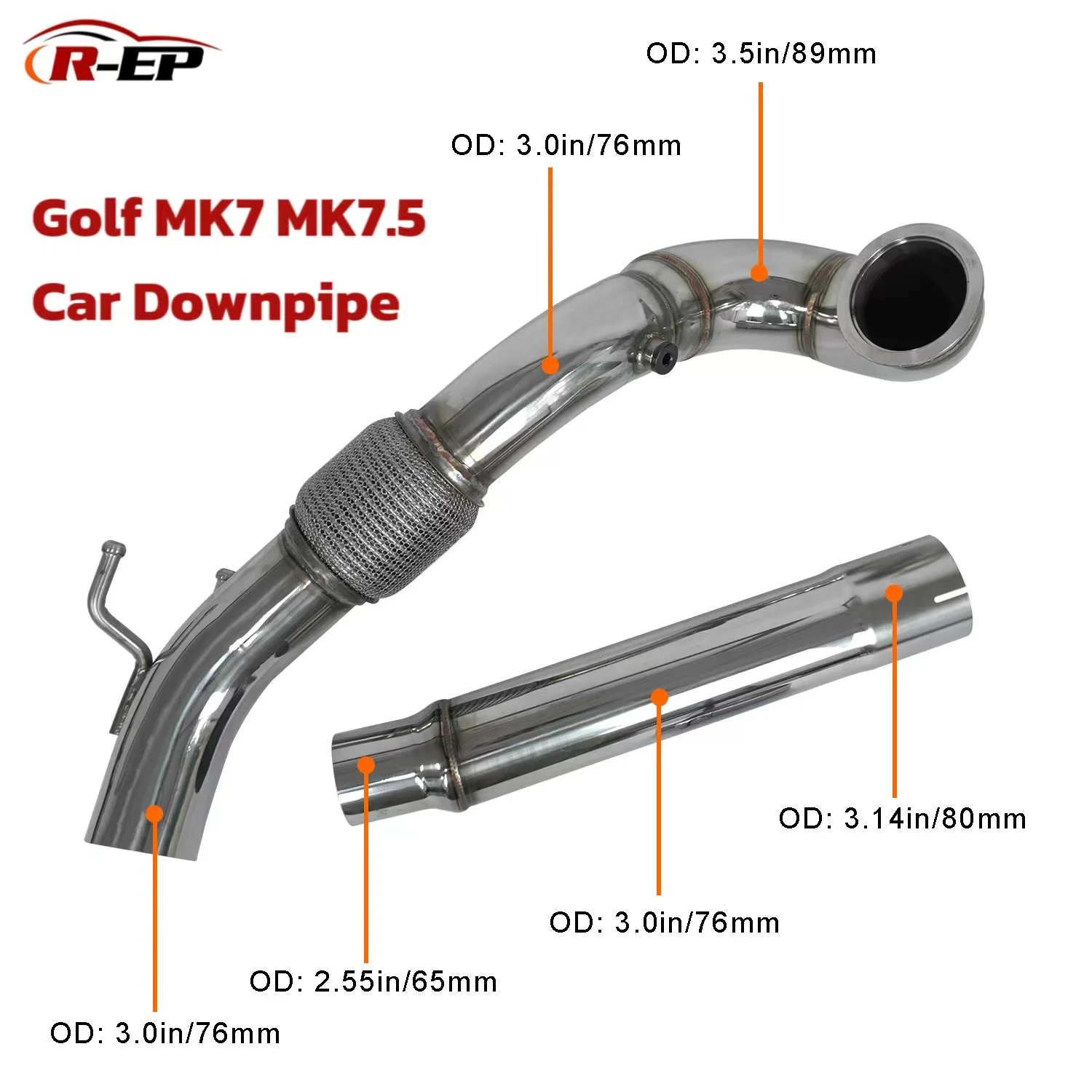 Выхлопная труба автомобиля для VW Golf MK7 MK7.5 EA888 Gen 3 Audi A3 TT Skoda Octavia MK3 1.8T 2.0T 3,5 дюйма Catless Exhaust Down Pipe