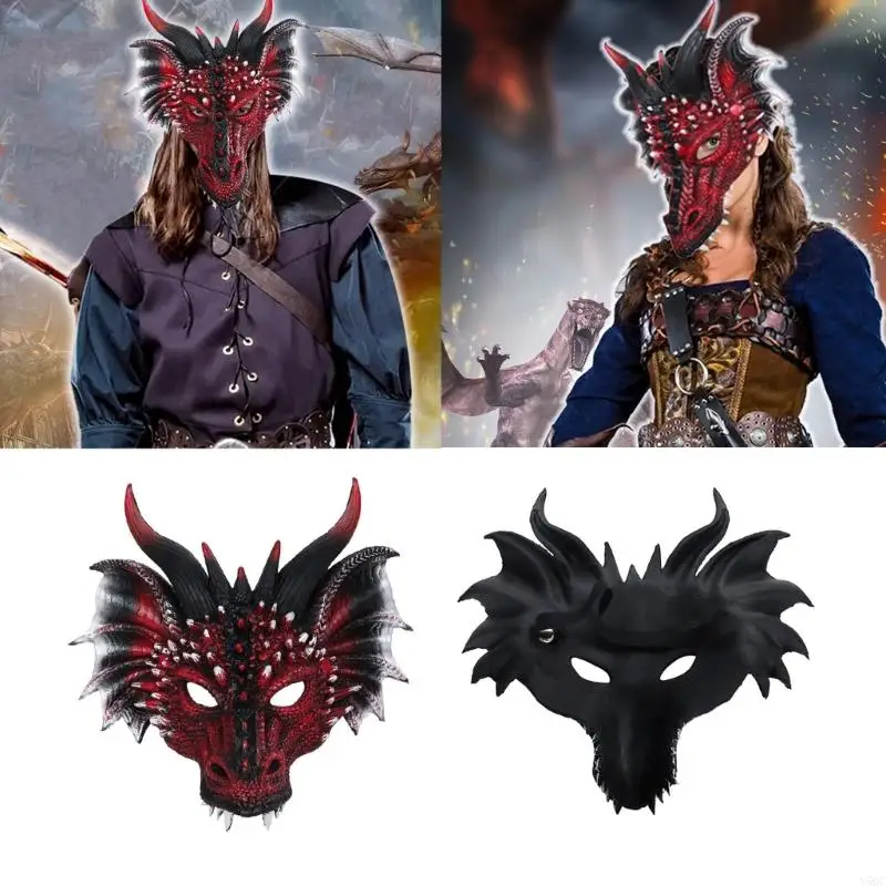 Y5GC Dragon Mask Halloween maska ​​dinozaur Dragon Costume Carniva Mask Party