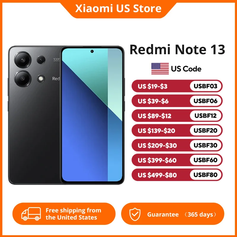 Xiaomi-Smartphone Redmi Note 13 4G, Snapdragon®Cámara 685 108MP 120Hz Pantalla AMOLED 33W carga teléfono móvil práctica