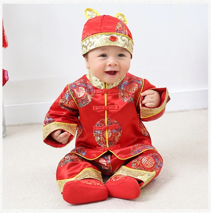 Baby Kids Tang Suit Chinese Traditional New Year Clothing One-Year-Old Costume Children Tang Clothing Photography Clothes