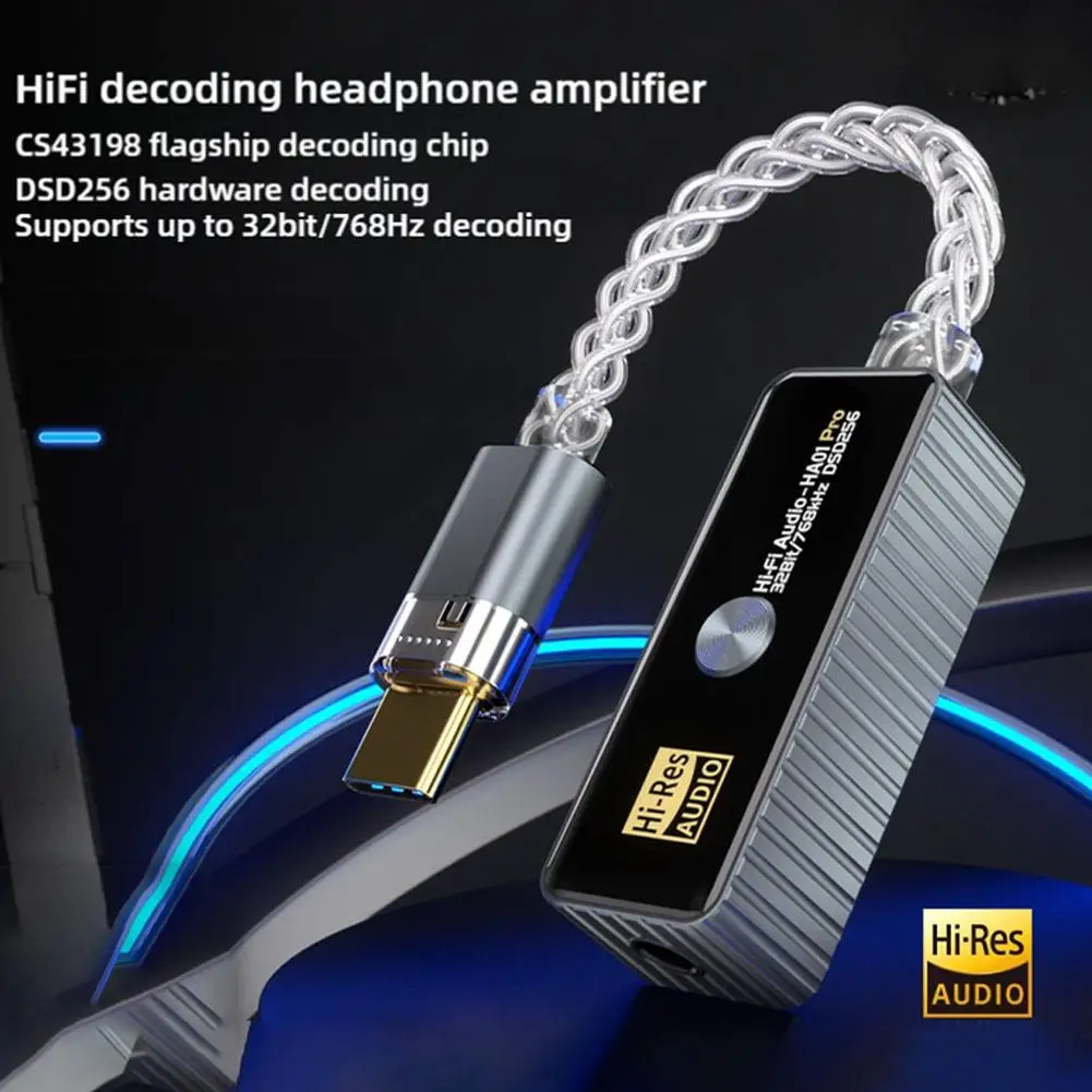 Small Tail Decoding Ear Amplifier HA01 Pro Vs HA01 Decoder Amplifier Cable Ear Headphone Portable Metal Decoding ﻿ K1B5