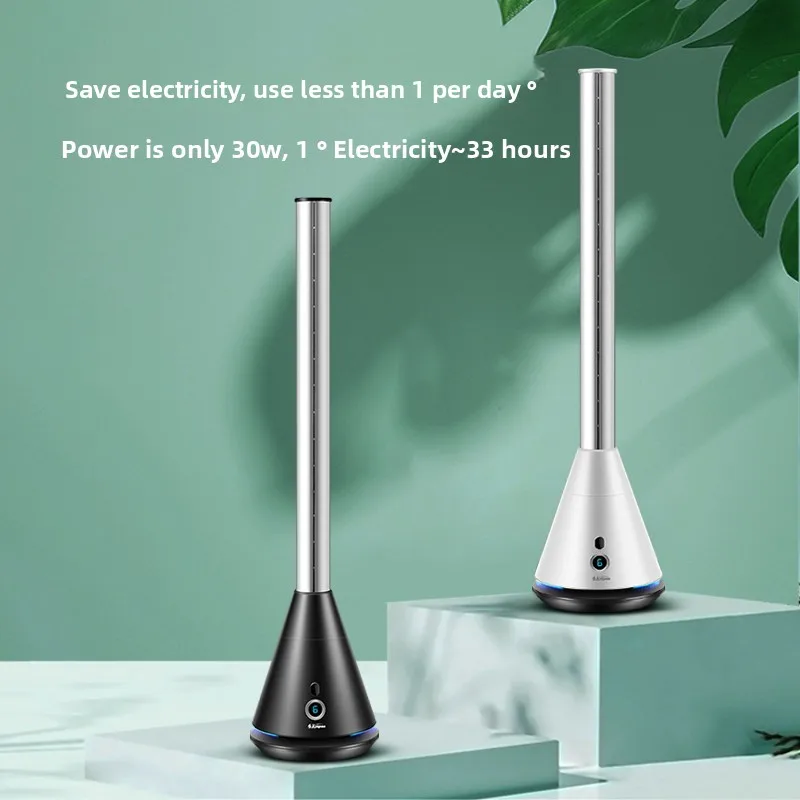 German Bladeless Floor Fan Silent Oscillating Home Use Tower Fan with Touchscreen Control and 10-Speed Wind Adjustment