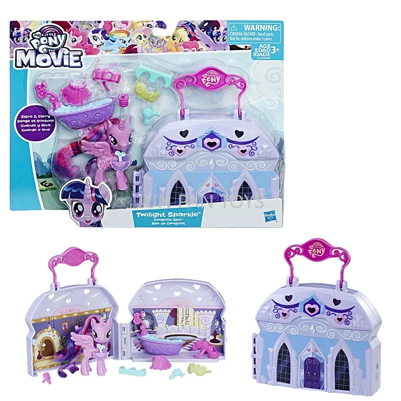 My Little Pony The Movie Twilight Sparkle Canterlot Spa Classic Anime Cartoon Pony Animal Figure Model Children's Toy Set Gifts