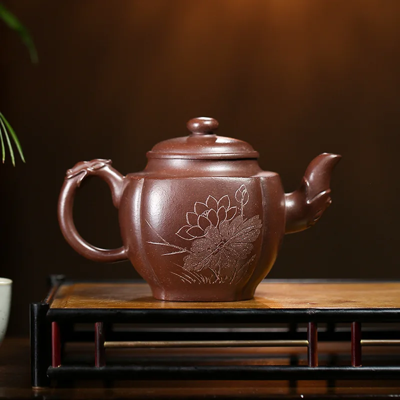 High Quality Ore Purple Clay Handmade Square Corner GD Pot Yixing Sand Teapot Household