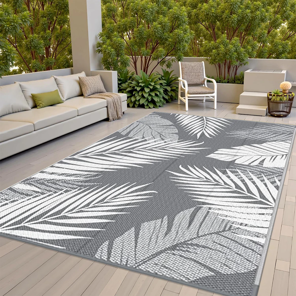 Doppelseitige Outdoor Wasserdichte Wendbare Matten Kunststoff-Stroh Terrassenteppiche PP-Material Doppelschichtige Gewebte Teppiche Familien-Picknickmatte