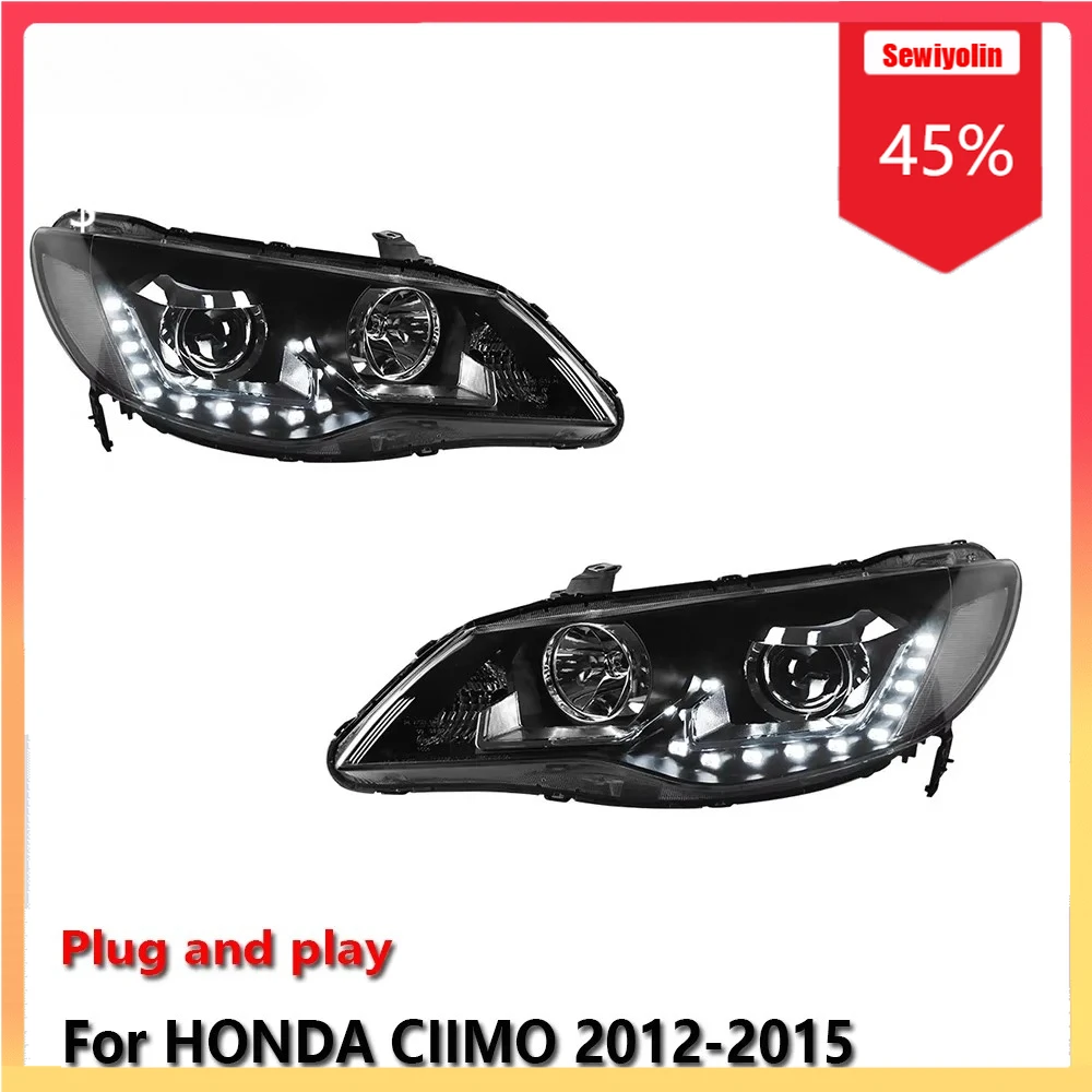 

Автомобильные светодиодные фары, автомобильные детали для HONDA CIIMO 2012-2015, противотуманные DRL, стоп-сигнал, указатель поворота, Plug and Play