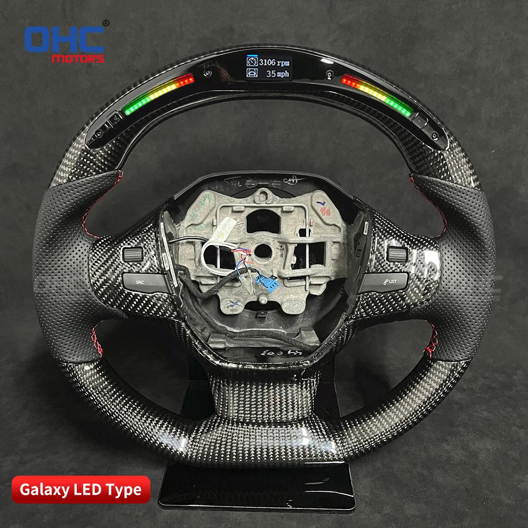 OHC LED Display Steering Wheel Compatible For Peugeot 308 Customized Carbon Fiber Steering Wheel