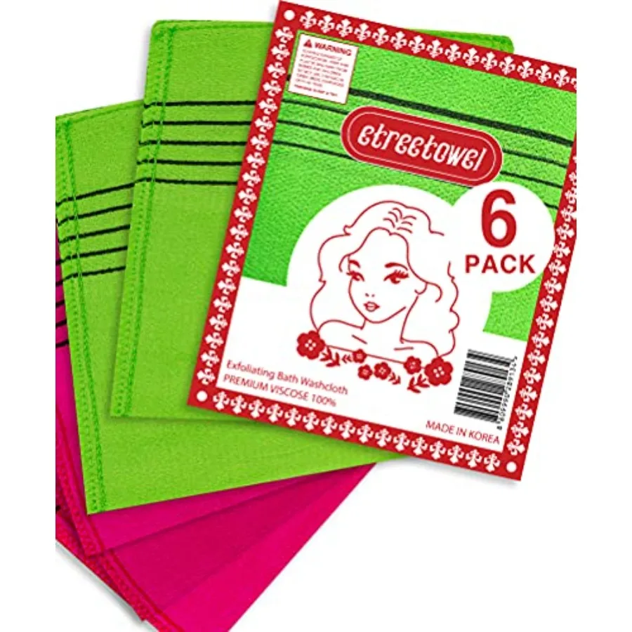 

Anti-Shrink Korean Asian Exfoliating Bath Washcloths Mitt Scrub for Body washcloth Glove Premium Viscose Rayon Onsen Towel Kore