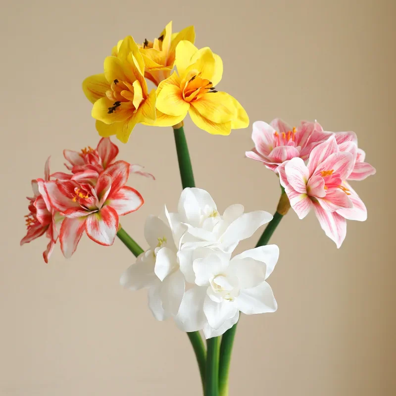 4Pc/lot Latex Film Real Touch Clivia Flowers Artificial Home Decoration Floral Party Wedding Flower Arrangement Ornaments Orchid