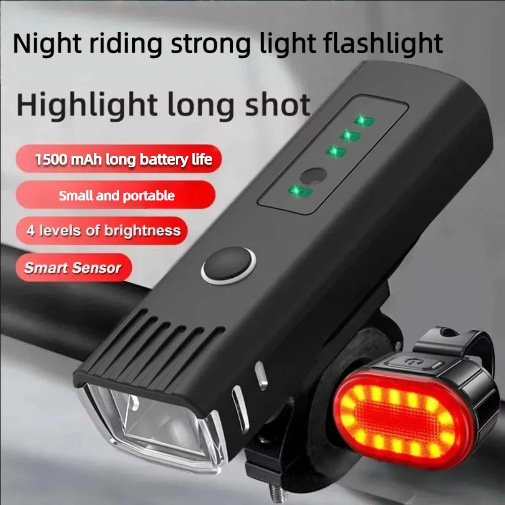 

Super Bright Bicycle Led Front Light Four-Level Dimming Portable Smart Sensor Light USB Rechargeable Sturdy Cycling Lights