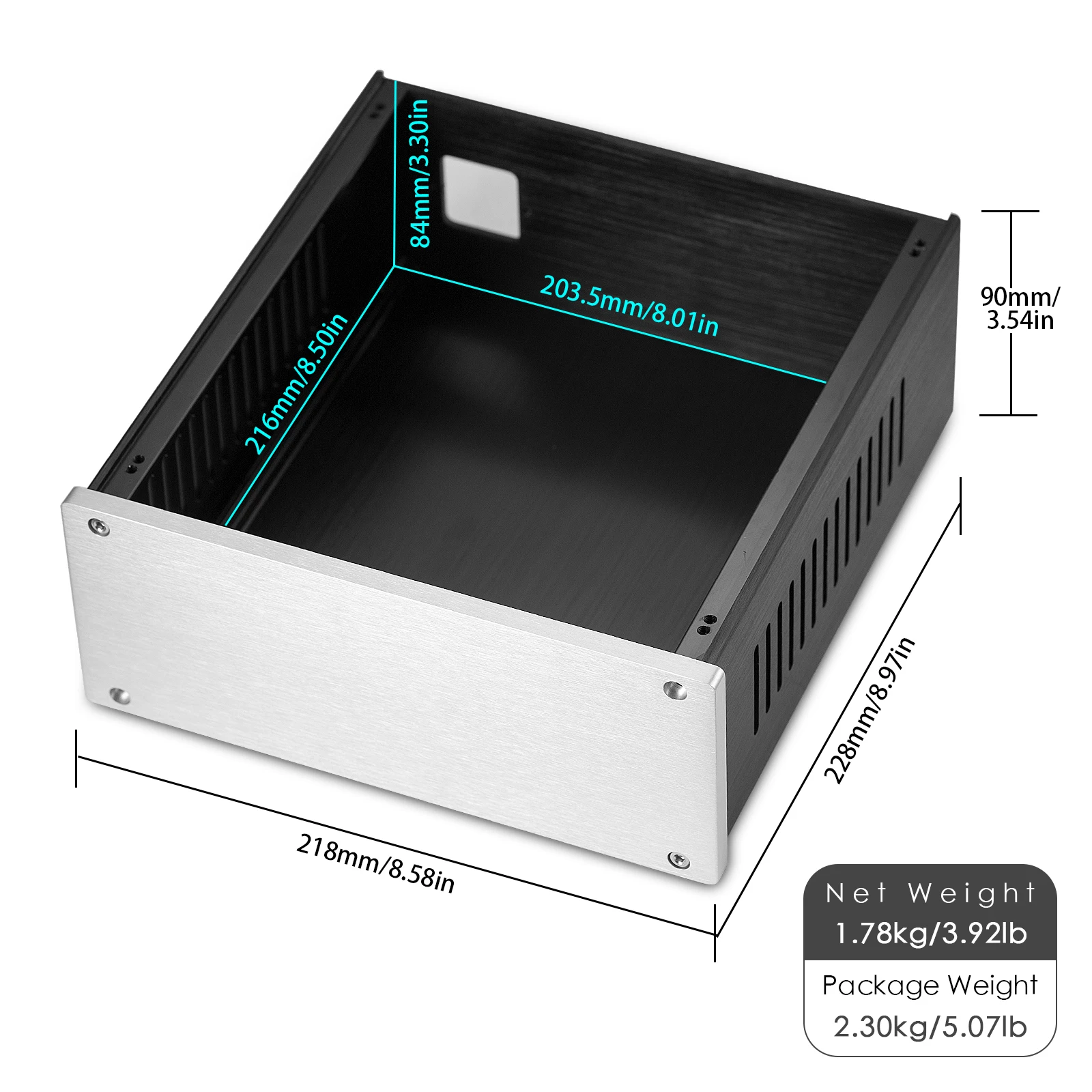 Nobsound Mini Amplifier Housing DIY Box Case Box Aluminum Chassis Amplifier Case