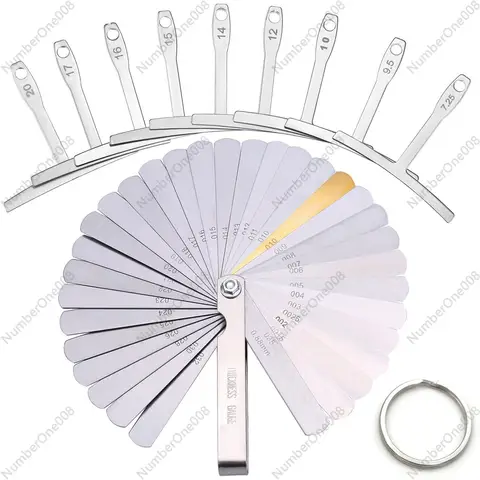 9 기타 현 하부 반경 게이지 + 32 기타 현 높이 게이지 + 키체인