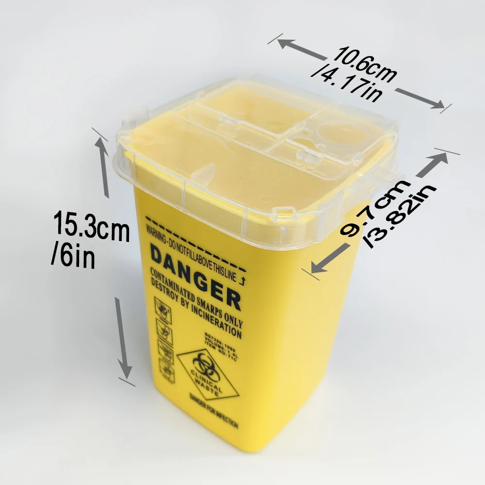 1L البلاستيك الوشم صندوق النفايات اللوازم الطبية الحاويات المتاح إبرة نصائح إعادة تدوير دلاء جمع الوشم الملحقات #6