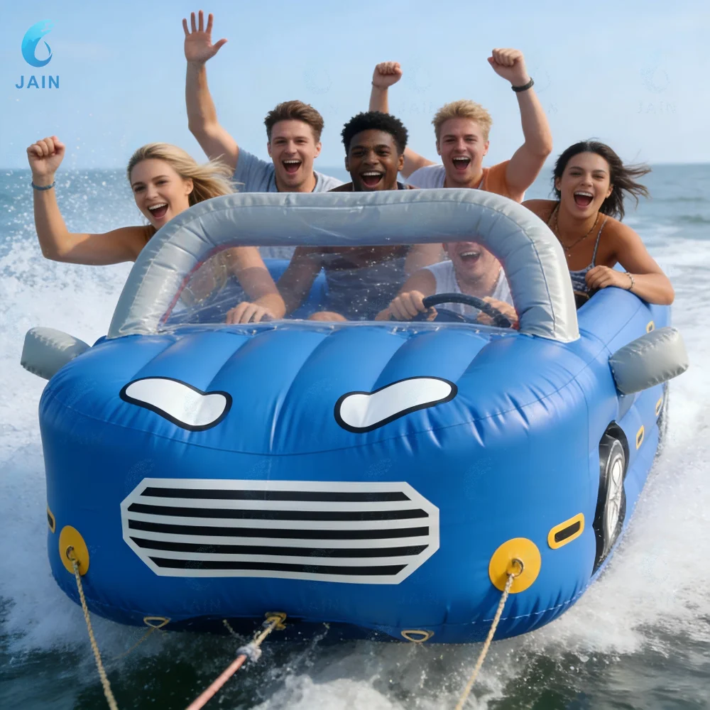 

Inflatable Floating Flying Car Spacious Towable Water Sports Tube for Group Adventures on Lakes, Beaches & Coastal Getaways
