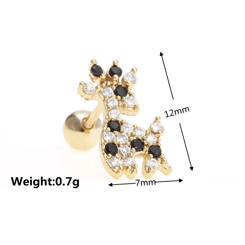 1PC New Stainless Steel Crystal Zirconia Small Hoop Earrings for Women Square Chain Pendant Cartilage Earring Piercing Jewelry