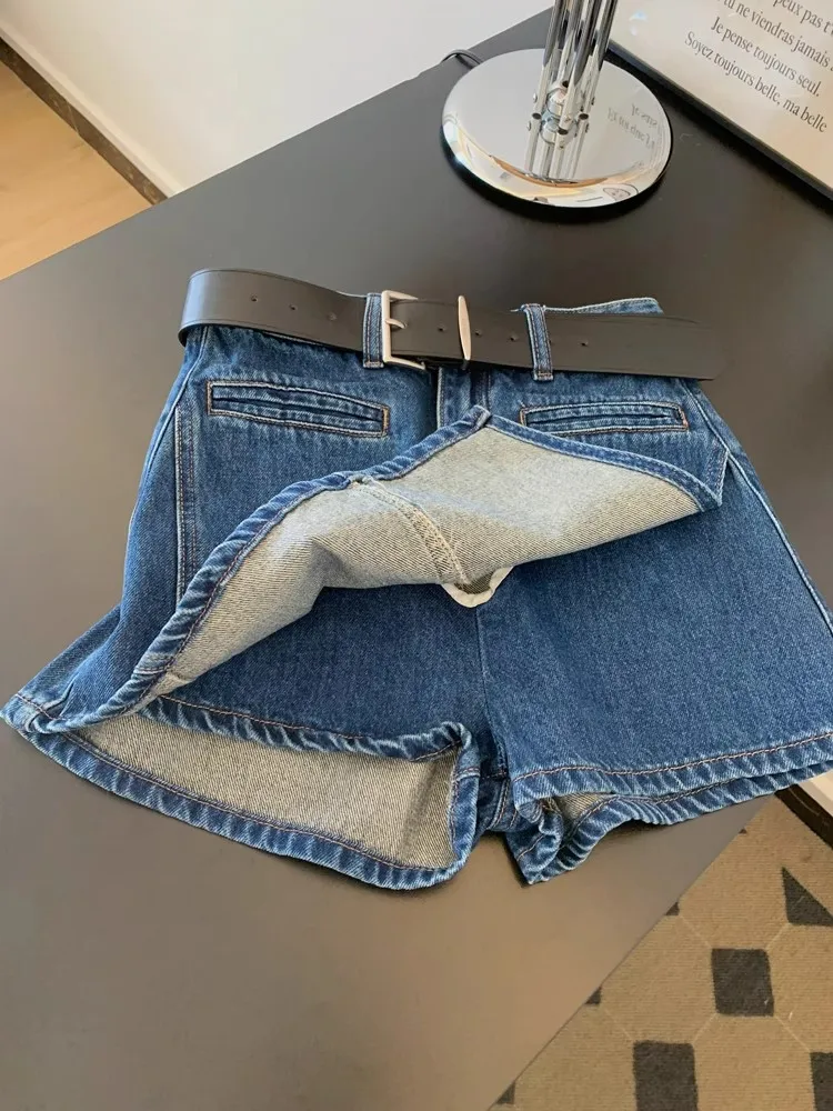 

Джинсовая юбка для похудения с высокой талией, женская модная универсальная юбка с талией, корейская юбка трапециевидной формы