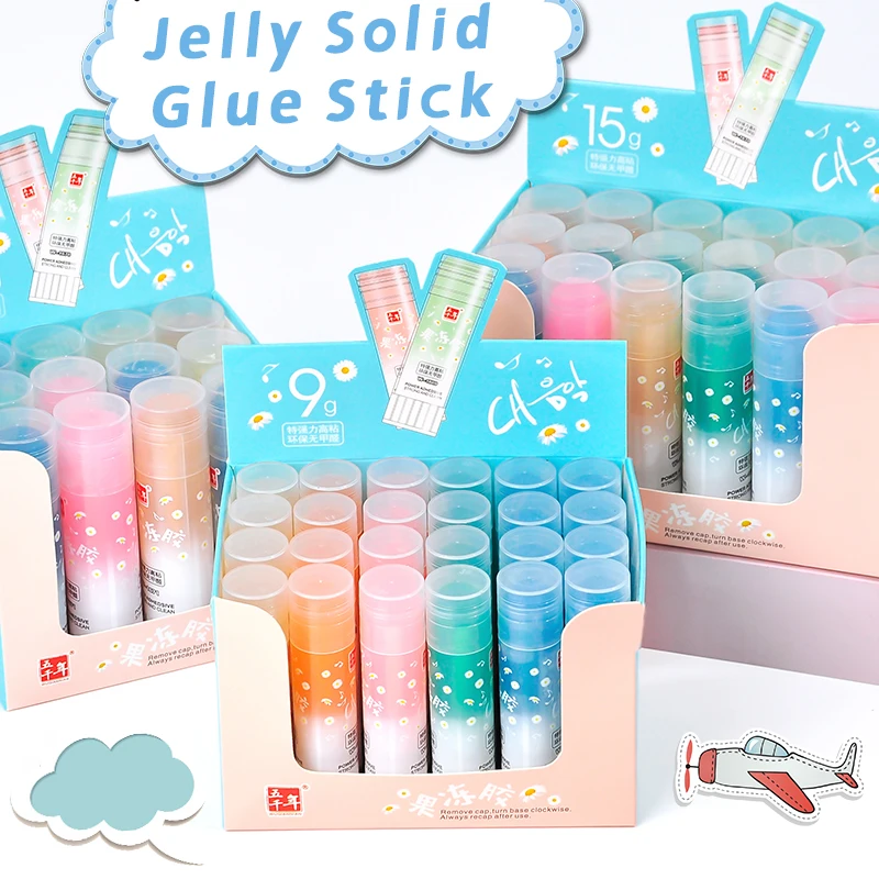 Solid Glue Stick WQN Jelly Stick, Livre de Formaldeído, Aprendizagem Material de Escritório, Handmade School Students, Handmade DIY, 6Pcs