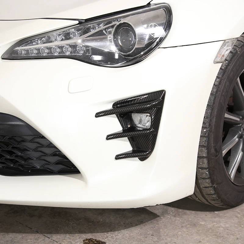 For Toyota 86 GT86 2016-2020 Car Sticker Front Bumper Side Vent Spoiler Canard Covers Carbon Fiber Look Gloss Black Accessories