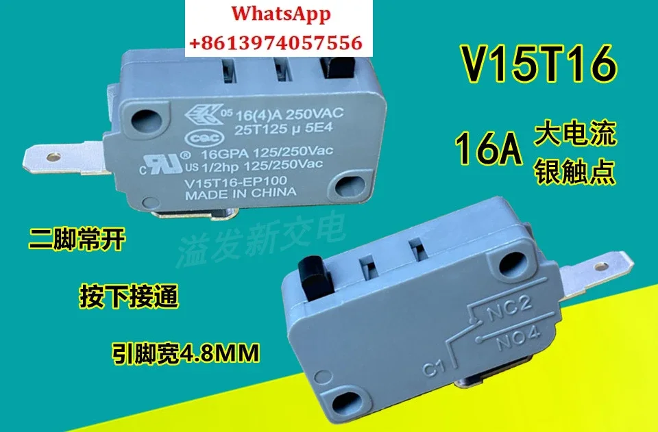 10Pcs Micro switch V15T16 2-pin sessile 16A high temperature resistance, limit