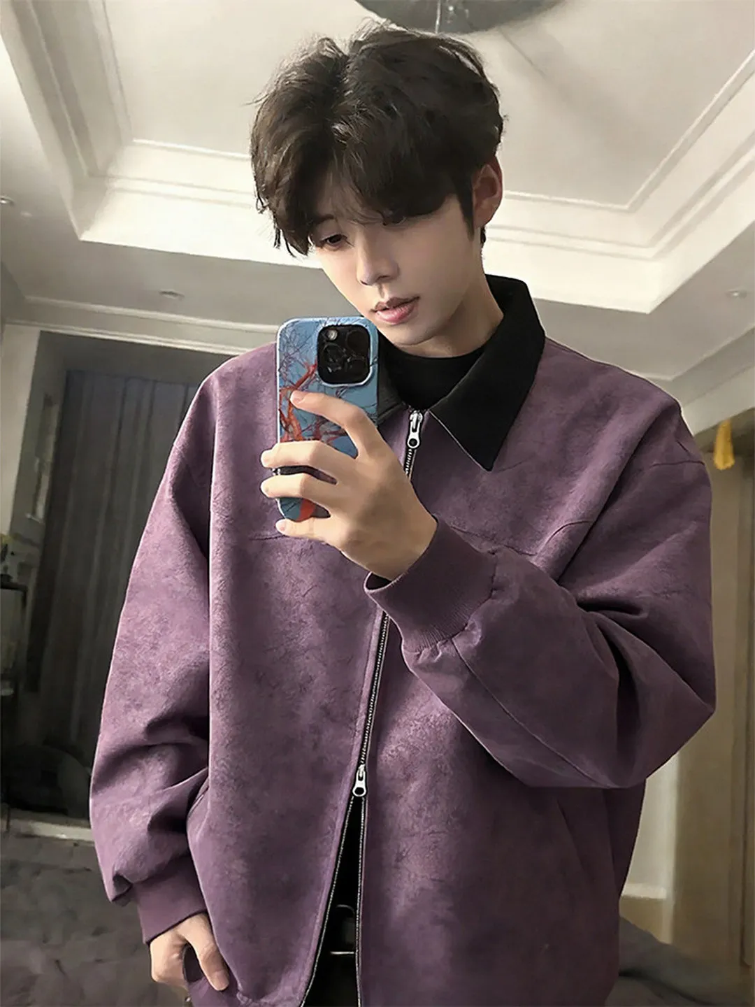 Purple Dyed Pu Leat…