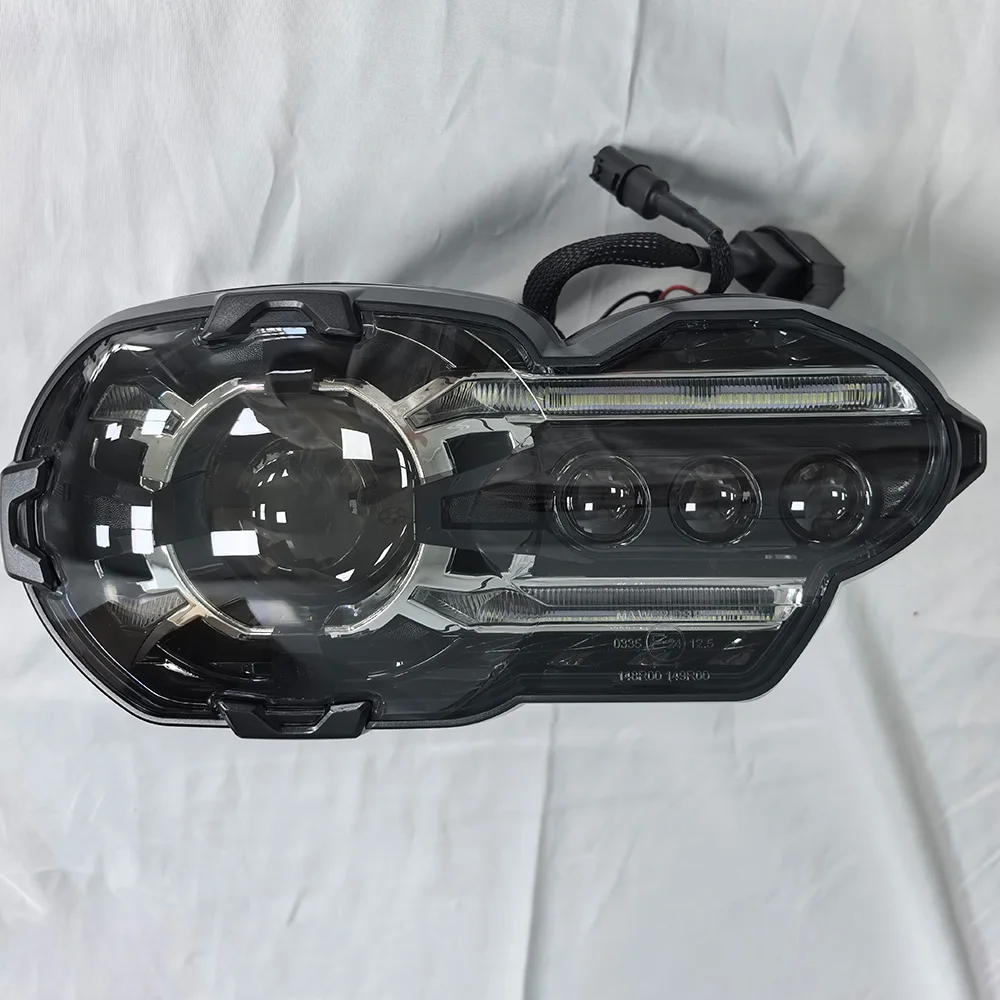 Faro Anteriore per BMW K1200R K1300R R 1200 1300 R K43 2005-2016, Lampada H7 con Luci Diurne LED, Gruppo Ottico per Moto E24