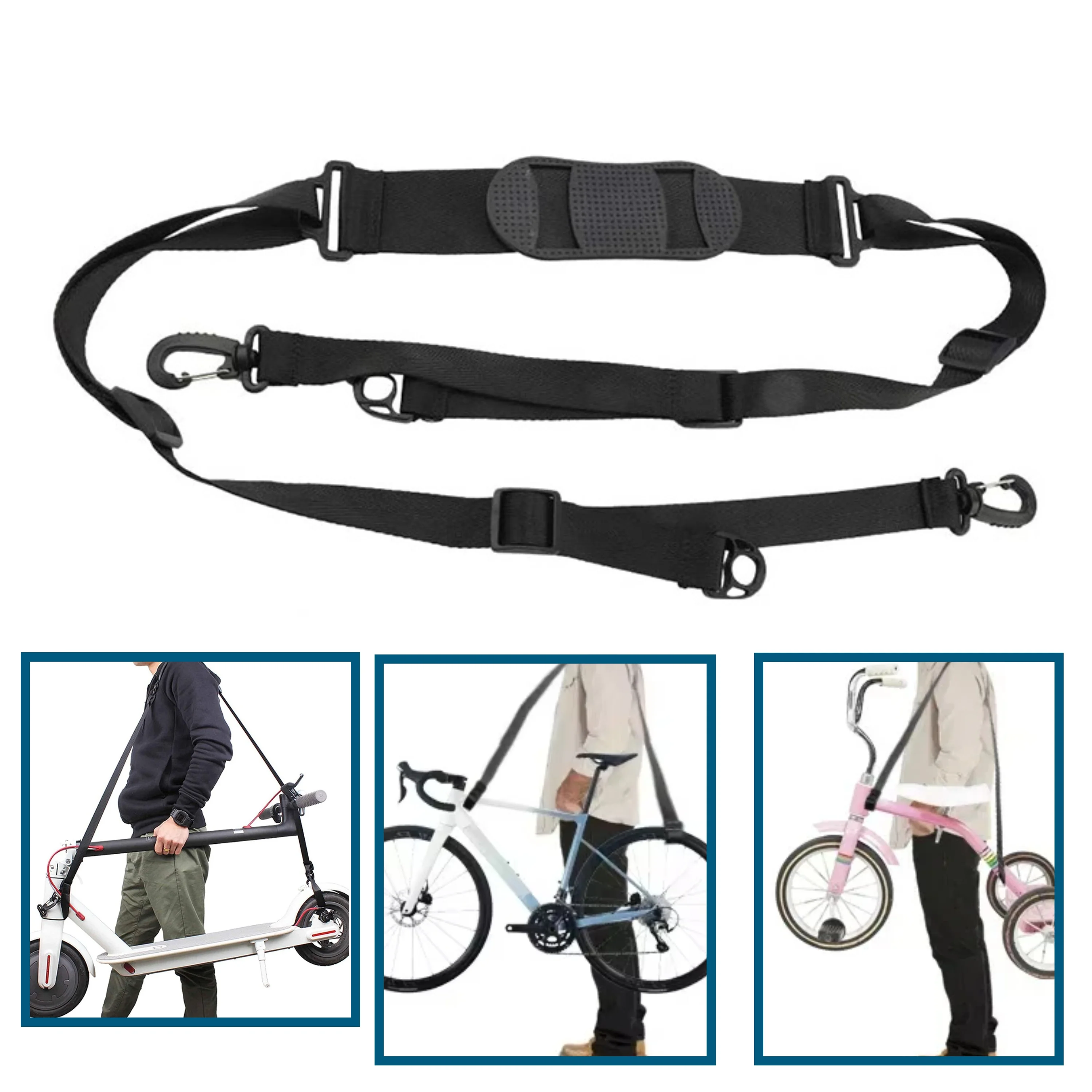 

Portable Versatile Scooter & Bike Carry Strap - Adjustable Accessories , Anti-Slip Shoulder Strap for Kickboards
