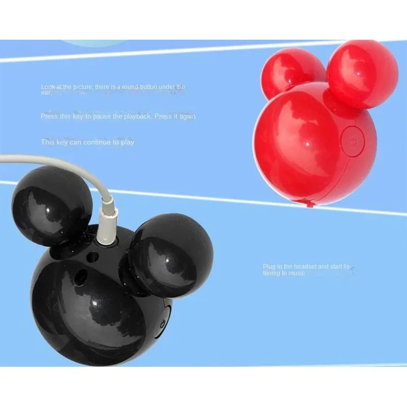 Disney Mickey Mini MP3 Player Anime Music Media Mini Clip Support TF Card Portable USB MP3 Player Walkman for Men Women Gifts