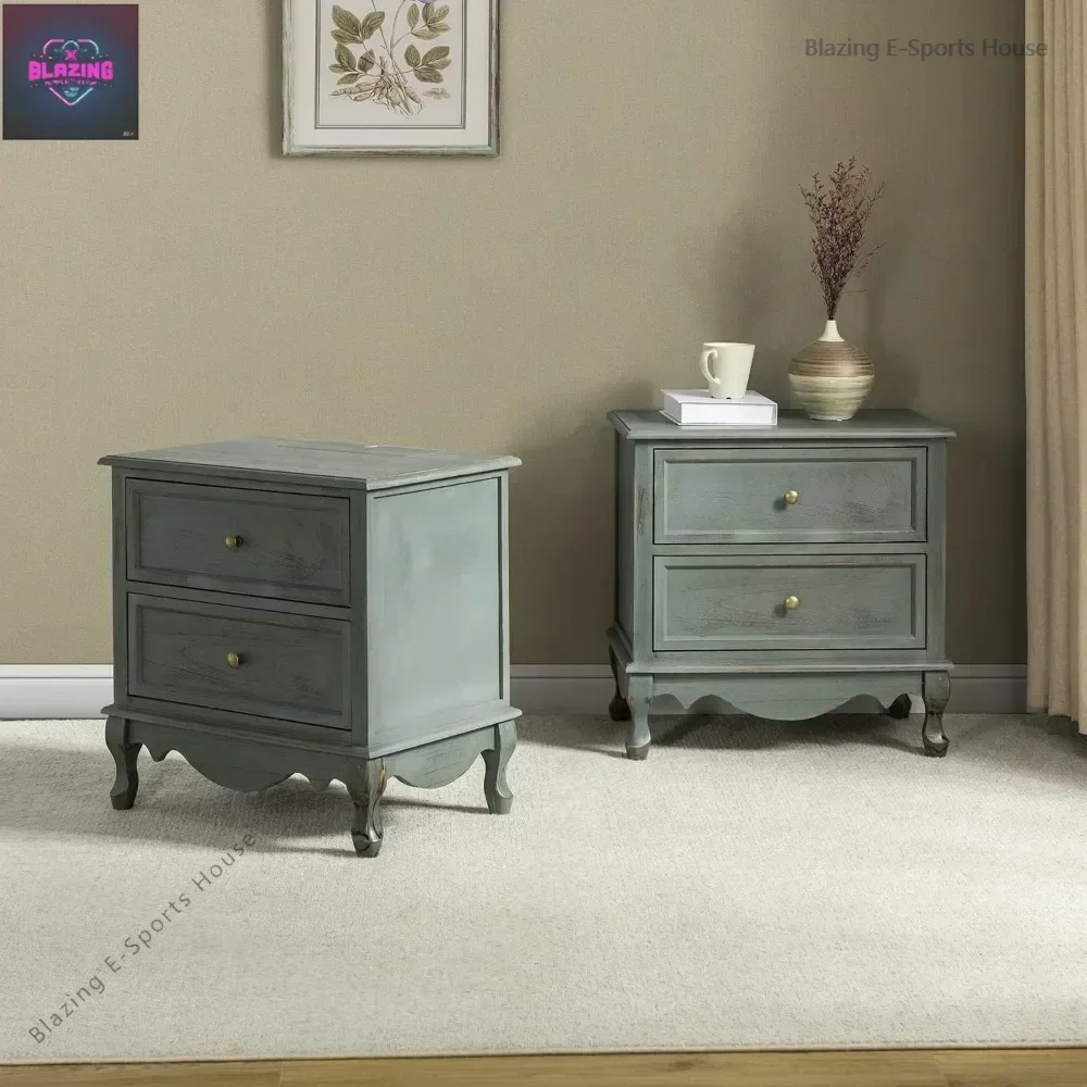 Wooden Storage French Style Furniture Cabinet Side Bed Tables Drawers Night Table Room Bedside Bedroom Cute Muebles Double Home