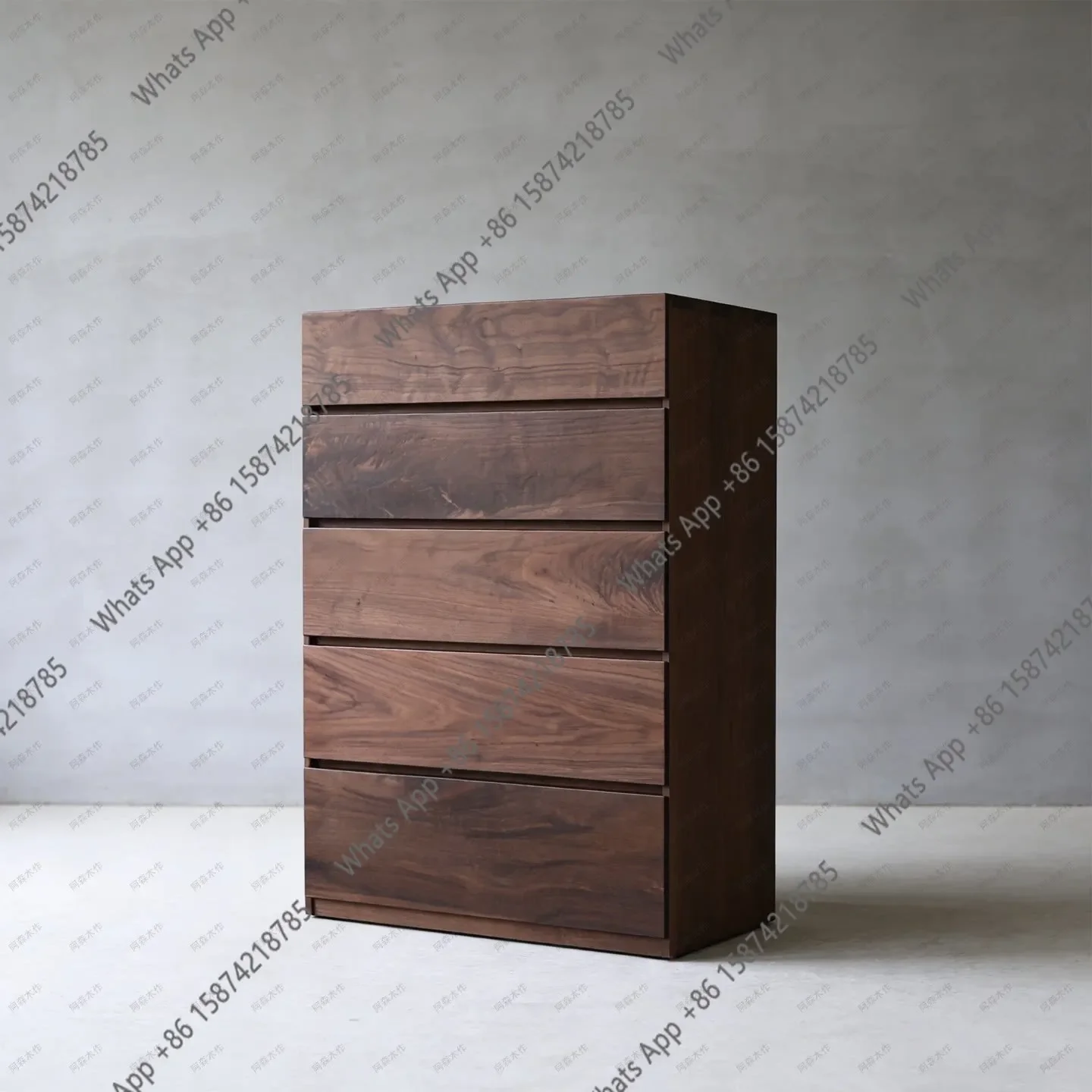 40 North American Black Walnut Solid Wood Chest Of Drawers, Modern Minimalist Wabi Wind, Bedroom Four Chest Of Drawers