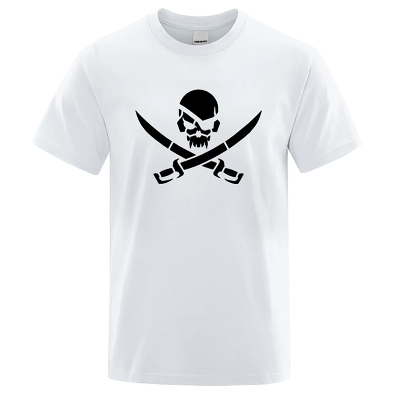 Summer new pirate skull print funT-shirt men and women\'s T-shirt hip-hop loose T-shirt casual fashion casual top street clothing