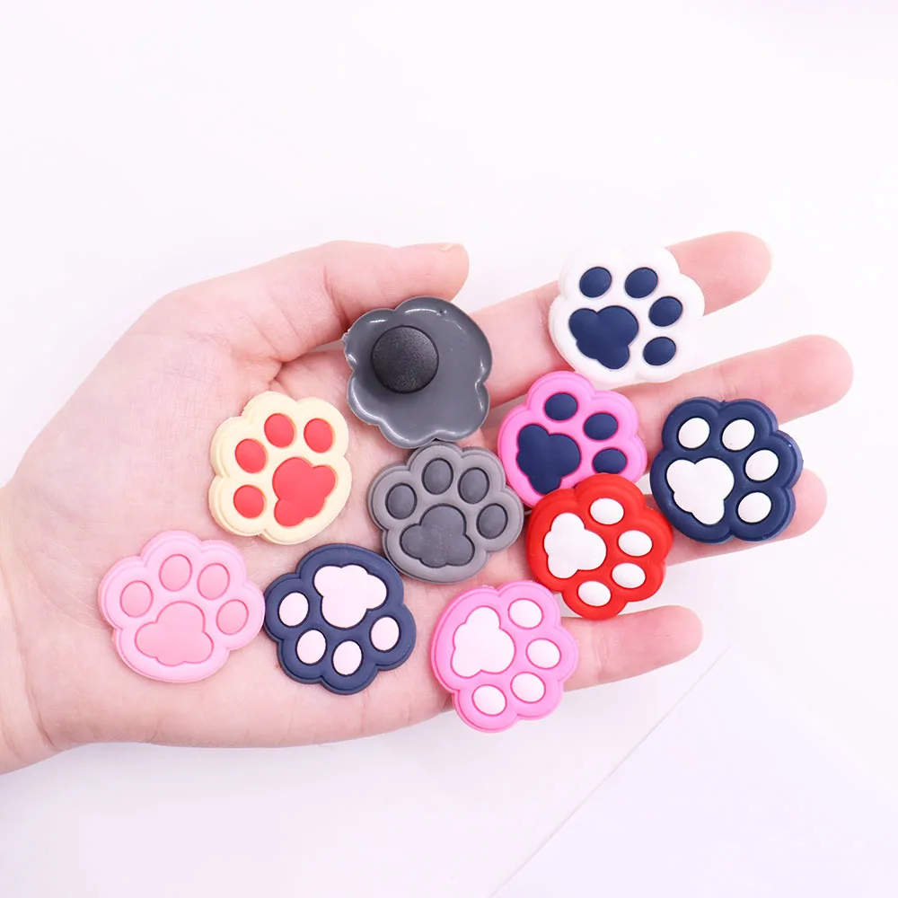 New 1pcs PVC Cute Cartoon Shoe Charms Fit Wristbands Kawaii Colorful Animal Footprints Hole Slipper Decoration Shoe Accessories